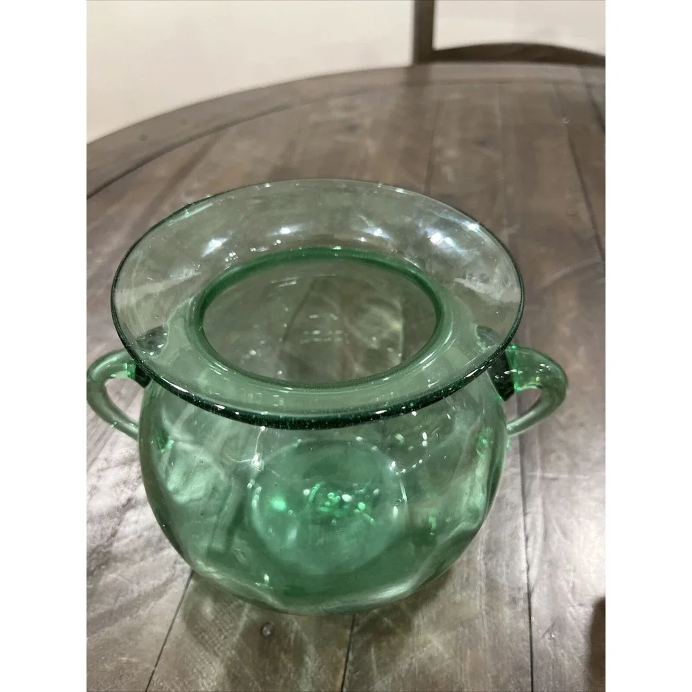 Blenko Pre Designer‎ Seafoam Green 375 Urn Vase Applied Handles